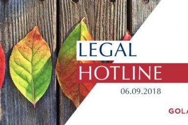 Legislative news digest: LEGAL HOTLINE 06.09.2018