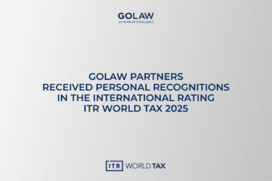 GOLAW partners received personal recognition in the international rating ITR World Tax 2025